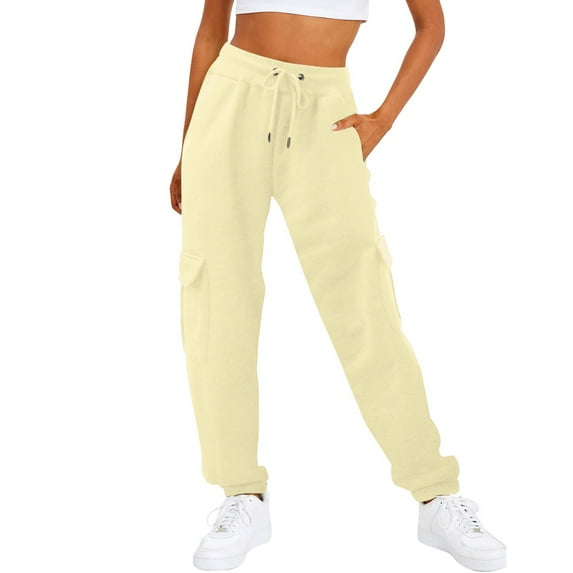 Pants for Women Lady Trouser Linen Pants Women Summer Light Linen Mom Jean Lady Yoga Pant with Pocket Indoor Soccer Cute Workout Comfy for plus Size with Stripe on The Side Beige S