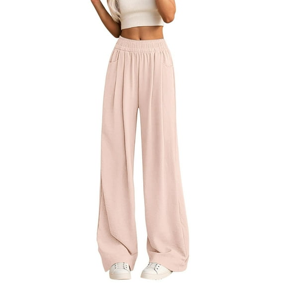 Pants for Women Mens Sweatpants plus Size Ladies Summer Pants Yoga Leggings for Tall Camp Sweat Women Trouser Casual Athletic Pocket Apparel Size Womens with Stripe Pink M