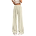 thumbnail image 1 of Pants for Women Mens Sweatpants plus Size Ladies Summer Pants Yoga Leggings for Tall Camp Sweat Women Trouser Casual Athletic Pocket Apparel Size Womens with Stripe Beige XL, 1 of 5