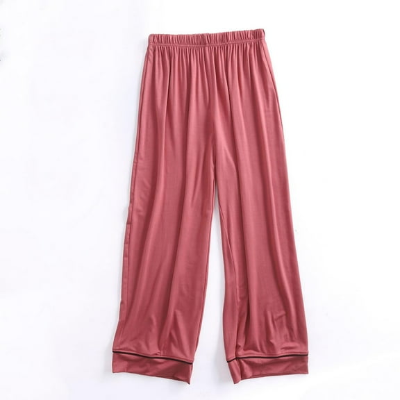 uublik Pants Women Red with Pockets Casual Loose Comfy High Waisted Lounge Pants