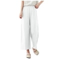 thumbnail image 1 of Pants for Women S with Pockets Pants with Stripe on The Side Dress Size 16 Women Linen Cover up Comfy plus Size Glitter Dress Corduroy plus Elastic Waist Pant 3 Strip White L, 1 of 7