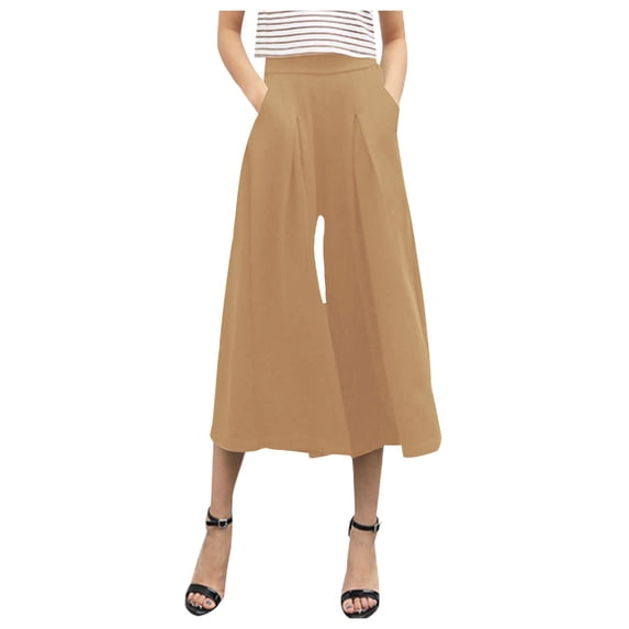 Pants Women Scarf Wide Leg Pants Waist Elastic 7 Minutes Long