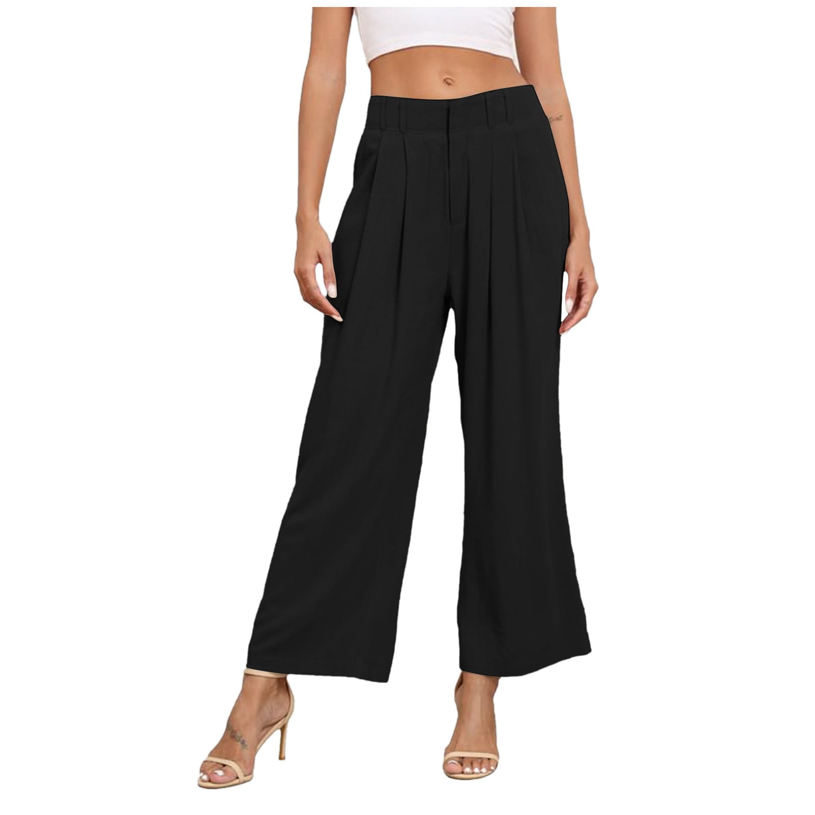 Pants Women Summer Business Casual Wide Leg Trousers For High Waisted ...