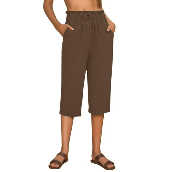 Pants for Women Tan Women Harem Pants Dressy Teal Dressy Sweats Casual Trouser with Pocket Comfy Casual Suit Running Pant 50s Clothes for plus Size Drawstring Pant Coffee M