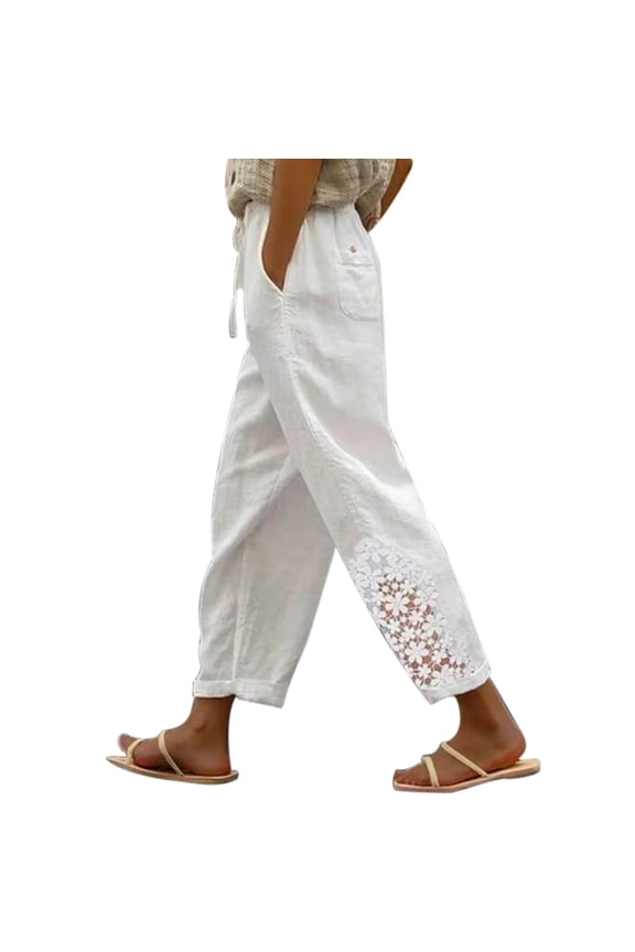 Pants for Women Travel Pants Winter Run Flare Yoga Women Comfy Work V Shaped Leggings for Bag Leopard Print Drawstring Yoga Pant with Pocket Harem White M