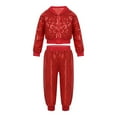 thumbnail image 1 of Pants for Women Trendy Shiny Sequins Street Dance Outfits Hop Jazz Dance Performance Full Zipper Tops with Harem Pants Set Womens Linen Pants Red XXL, 1 of 6