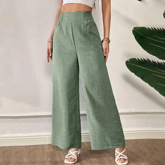 zejinsd Pants for Women Women's Spring And Solid Color Versatile Straight Tube High Waisted Commuting Suit Pants Commuting Suit Pants Wide Leg Pants Spring And AutumnPants