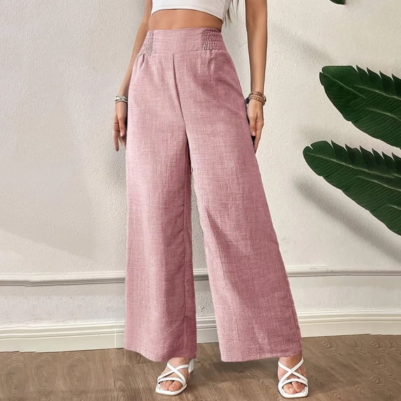 Pants for Women Women's Spring And Solid Color Versatile Straight Tube High Waisted Commuting Suit Pants Commuting Suit Pants Wide Leg Pants Spring And AutumnPants