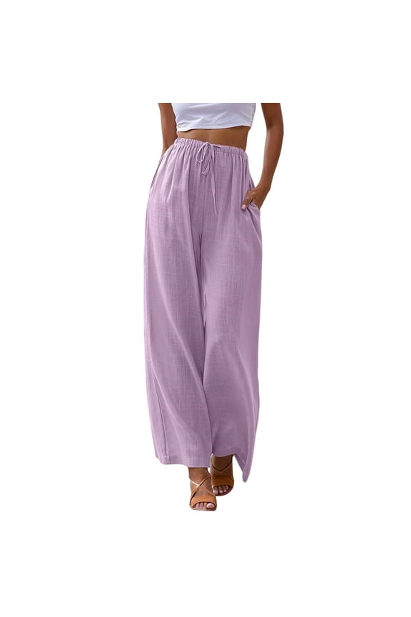 Pants for Women Wool Casual Pants Women plus Denim Running on 14 Flare Long Clothes for Casual Fashion Clothes Lady Yoga Pant Stretch Elastic Womens Pant Suits Work And Size Purple 2XL