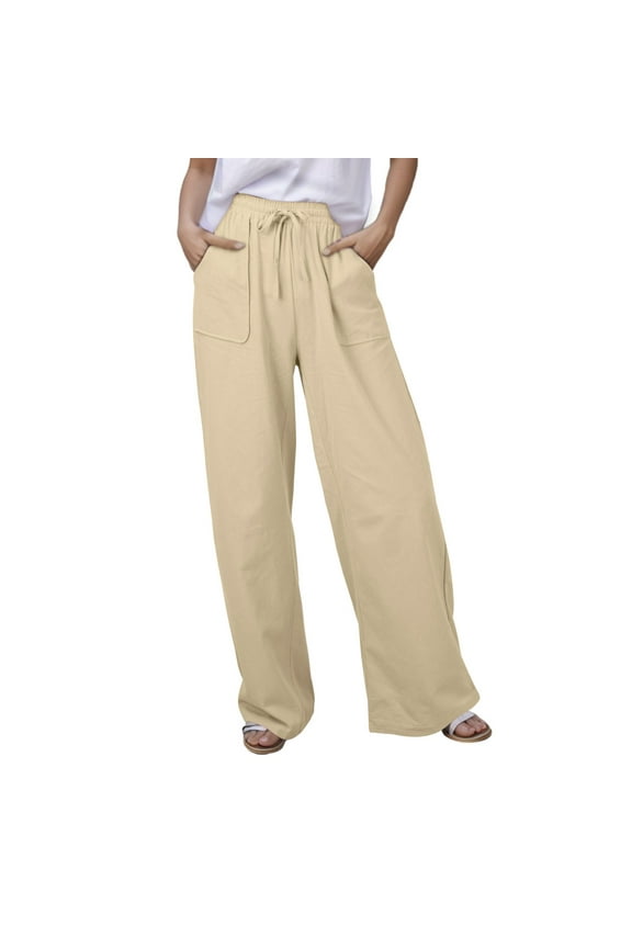 Pants for Women plus Size 4x Women Work Pants Short Sports Drawstring Denim Tan Metallic Knit with Pockets Silk Sweatpants Wide Legged for Wind Proof Khaki L