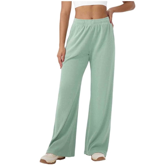Pants Women summer, Sweatpants Women Baggy Wide Leg Low Rise Sweat Pants Y2k Athletic Loose Fit Pants Green S