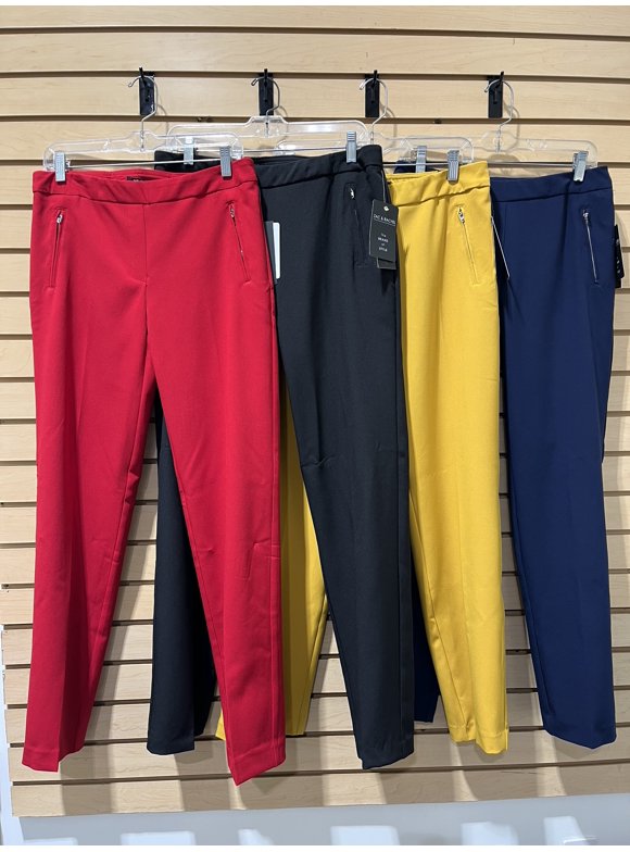 Zac & Rachel Twill Slim Pants with Faux Zipper Pockets (Additional Colors)