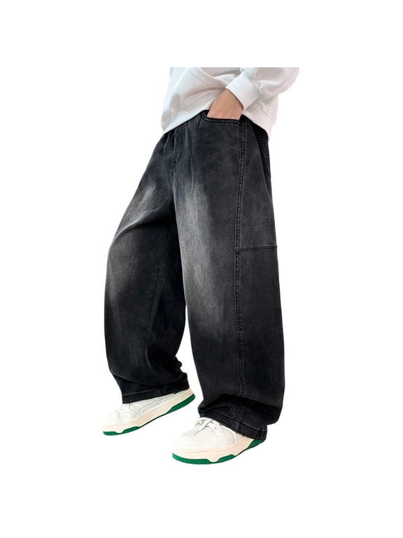 Pants for Boy Fall Winter Denim Sport Gym Casual Running Cowboy Flare Wide Leg Plain Long Boot Cut Leg Pants Jeans Boy 2026