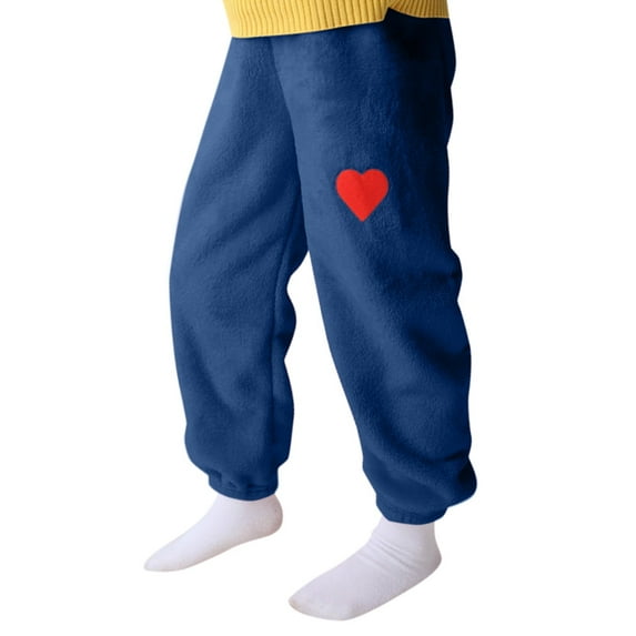 Pants for Boys 10-12 Kids Boys Heart Pattern Super Soft Plush Pajama Pants Indoor Pants Cute Flannel Comfy Sleep Bottoms,5-6 Years,Z2-Navy