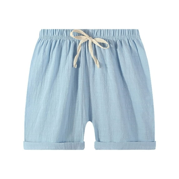 Pants for Boys 5-6 Years Baby Casual Harem Solid Color Shorts Casual Plain Lace Up Beach Summer Baby Shorts Stretchy Comfortable Vacation Trousers