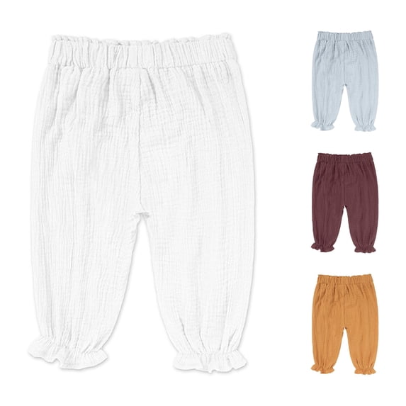 Pants for Boys Baggy High Waist Elastic Jogger Solid Pants Youth Athletic Cute Pants 12-24 Months