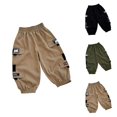 thumbnail image 1 of Pants for Boys Boys Cargo Pants With Pockets and Fully Elastic Waist Everyday Casual Wear Trousers for Kids Fall and Winter Outdoor Play, 1 of 4