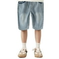 Pants for Boys Boys Denim Shorts for Daily Casual Comfort Elastic Waist ...