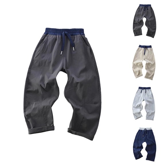 Pants for Boys Boys Performance Knit Sweatpants With Elastic Waist and Open Bottom Athletic Trousers for Spring Fall Outdoor Activities