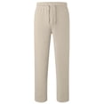 thumbnail image 1 of Pants for Boys Drawstring Pocketed Solid Print Elastic Waist Straight-Leg Athletic Sweatpants for Sports Wear Beige 5 Years-6 Years, 1 of 4