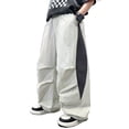 thumbnail image 1 of Pants for Boys Loose Fit Lightweight Elastic Patchwork Print Trousers Streetwear 4-5 Years, 1 of 4
