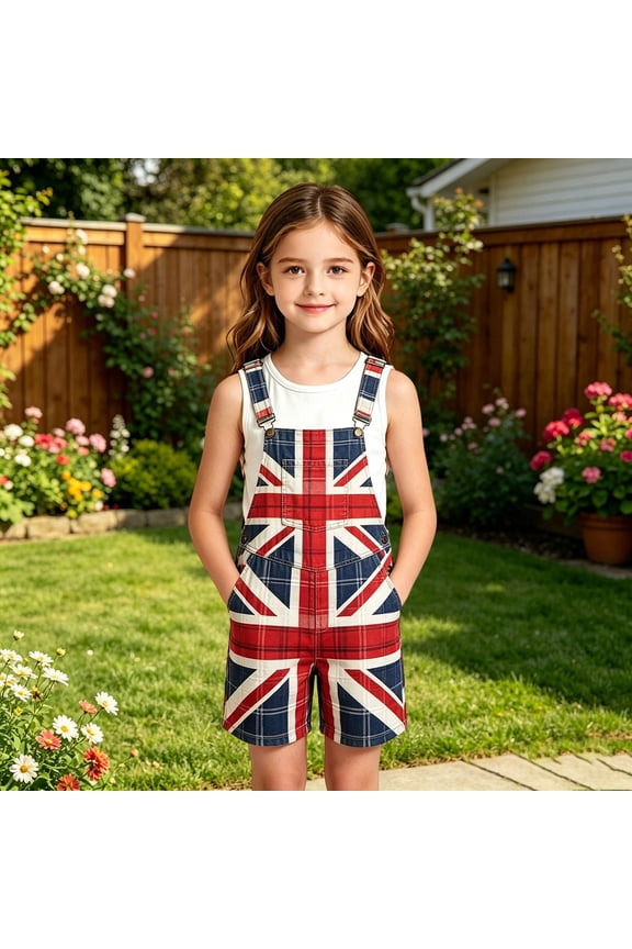 Pants for Boys Size 10-11Y Youth London Plaid Overalls Shorts Casual Everyday Wear for Kids