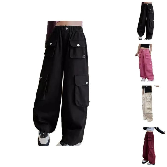 Pants for Girls Back To School Clothes for Teen Girls Comfortable Cargo Pants Casual Joggers with Pockets for Everyday Wear Ideal for Kids 3-15