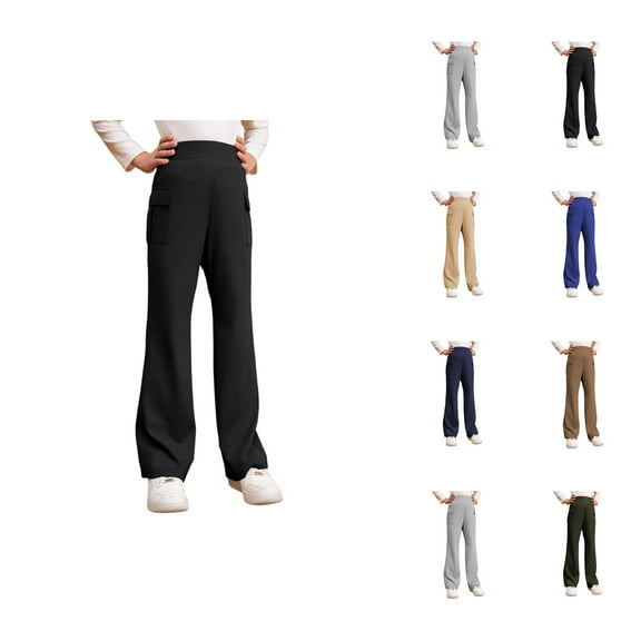 Pants for Girls Back To School Clothes for Teen Girls Stylish Flared Trousers for School and Outdoor Activities for Ages 5-16 Years
