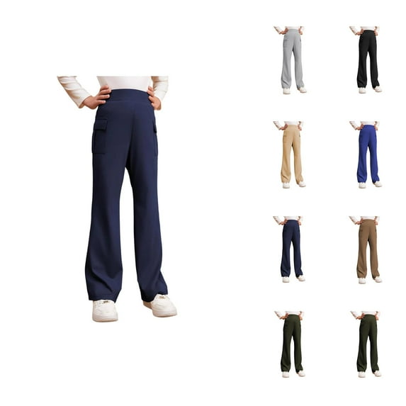 Pants for Girls Back To School Clothes for Teen Girls Stylish Flared Trousers for School and Outdoor Activities for Ages 5-16 Years