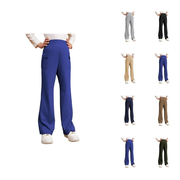 Pants for Girls Back To School Clothes for Teen Girls Stylish Flared Trousers for School and Outdoor Activities for Ages 5-16 Years