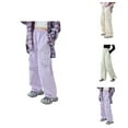 thumbnail image 1 of Pants for Girls Casual Pants for Girls Casual Cargo Trousers for Girls with Pockets Comfortable Streetwear for Ages 4-14, 1 of 5