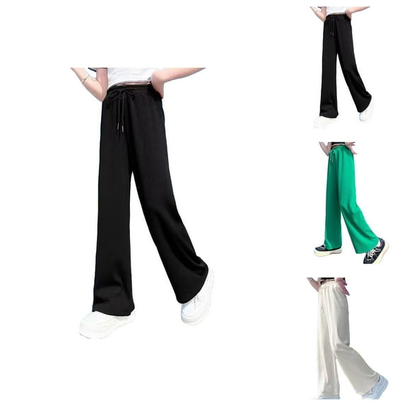 Pants for Girls Casual Pants for Girls Teen Children Casual High Elastic Waist Drawstring Loose Fit Sweatpants for Girls Stylish Streetwear