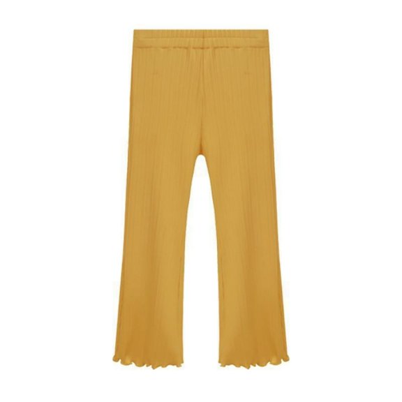 Pants for Girls Children's Summer Thin Ice Silk Pants Style Solid Casual Versatile Breathable Trousers Toddler Sweatpants Yellow 12 Months-18 Months