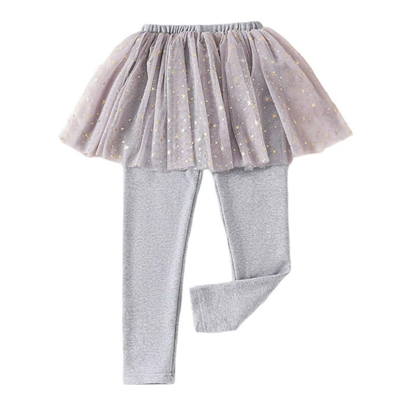 Pants for Girls Kids Baby Girls Footless Legging Spring Summer Shaggy Yarn Skirt Pants Tutu Pantskirt Toddler Sweatpants Grey 18 Months-24 Months