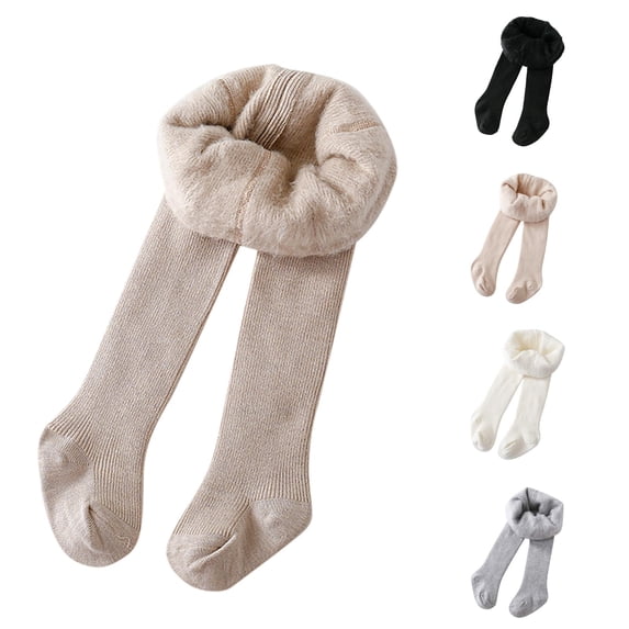 Pants for Girls Kids Baby Girls Lined Warm Full Length Leggings Stretchy Basic Winter Stocking Pants for Daily Wear Coffee 4-6 Years
