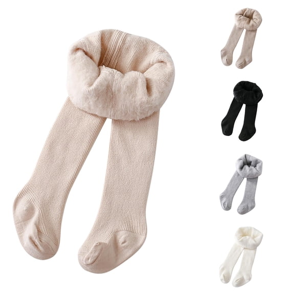 Pants for Girls Kids Baby Girls Lined Warm Full Length Leggings Stretchy Basic Winter Stocking Pants for Daily Wear Khaki 0-6 Months