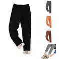 thumbnail image 1 of Pants for Girls Kids Baby Girls Thick Lined Warm Leggings Stretchy Basic Ninth Ankle Length Winter Stocking Black 10-12 Years, 1 of 8