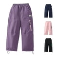 thumbnail image 1 of Pants for Girls Kids Soft Outer Pants Windproof Lined Winter Snow for Girls Outdoor Sports Travel Casual Trousers Purple 2-3 Years, 1 of 8