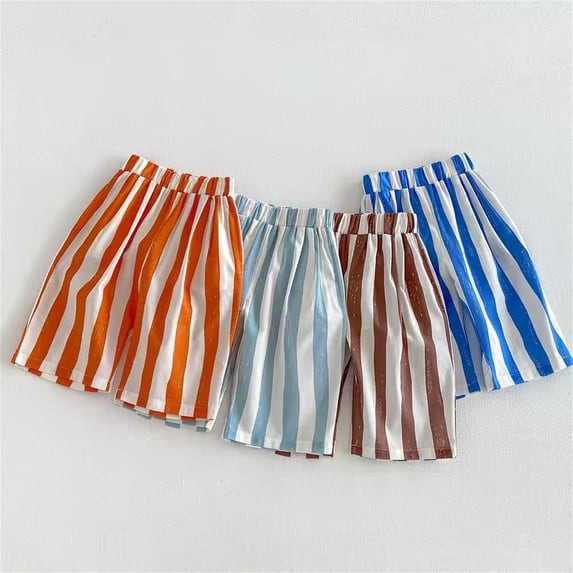 Pants for Girls Kids Vertical Striped Wide Leg Casual Pants Easy Pull On Breathable Coffee 5-6 Years