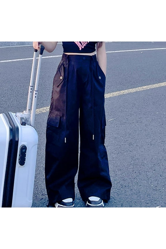 Pants for Girls Overalls All Fit Straight Leg Wide Leg Large Street Dance Sports Bottoms