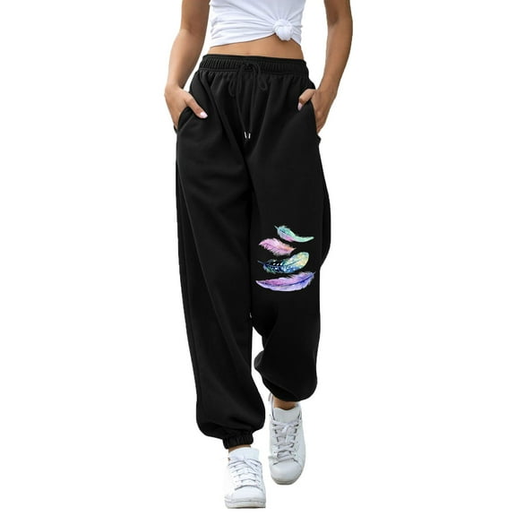 Pants for Juniors Teen Girls 2024 Clearance Ladies Loose Sweat Pants Straight Leg Elastic Waist Comfy Lounge Pants Sweatpants Casual Active