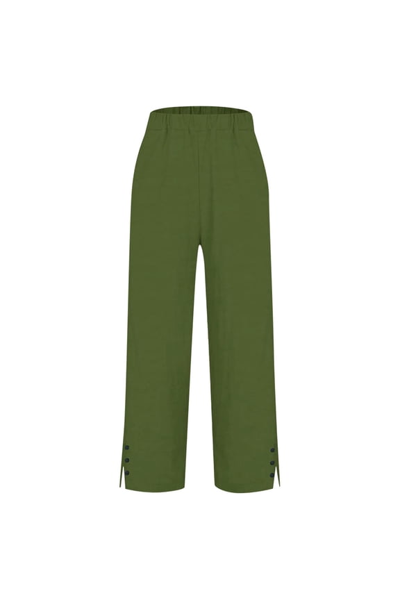 Pants for Kids Girls Casual Pants with Elastic Waist and Side Slit Playwear Trousers for Toddlers and Kids