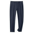 thumbnail image 1 of Pants for Men Casual Lightweight Business Trousers with Pockets Loose Fit Flat Front Work Pants, Blue, 2XL, 1 of 5