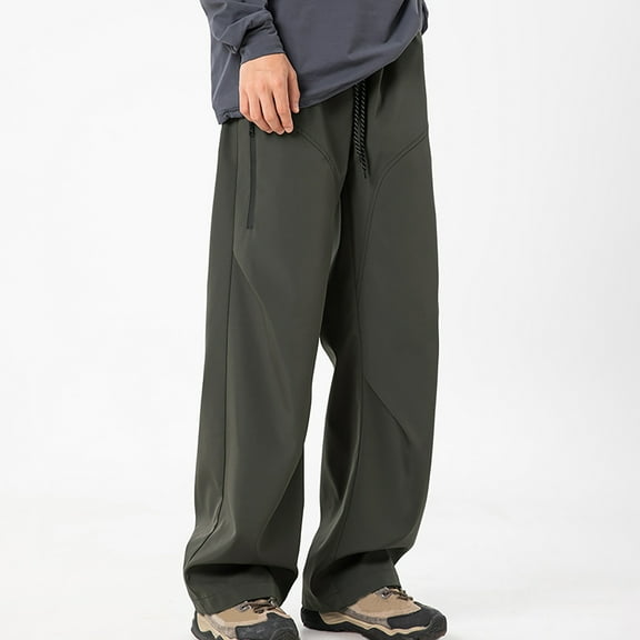 Pants for Men Casual Outdoors Fashion Water Proofing Solid Casual Elastic Waist Pocket Cargo Pants