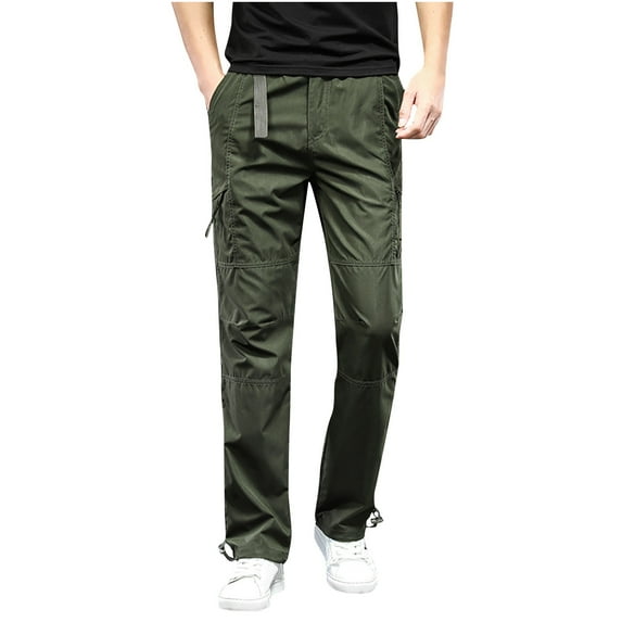 Tbopshirt Pants for Men,Men's Cargo Pants Slim Solid Straight Pants Casual Outdoor Sports Overalls Pants Sweatpants for Men