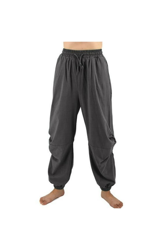 Pants for Men,Clearance Men's Cotton And Hemp Trousers With Elastic Waist Drawcord Casual Pants Harlan Trousers Pants Sweatpants for Men