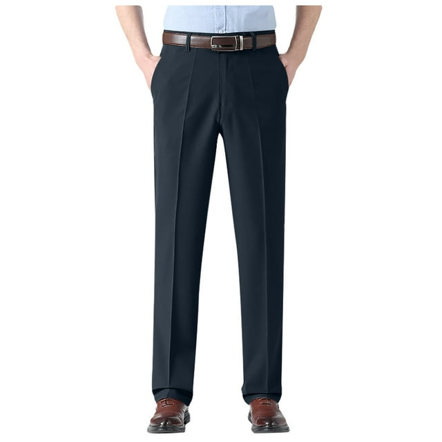 Pants for Men Dress Pants Mid Waist Straight Leg Trousers Business
