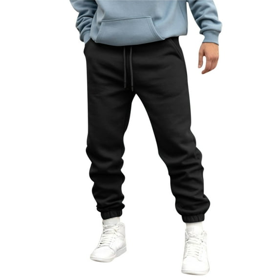 Pants for Men Fall Winter High Street Leisure Loose Sports Active Running Solid Color Lace Up Sweat Pants Casual Comfort Sweatpants