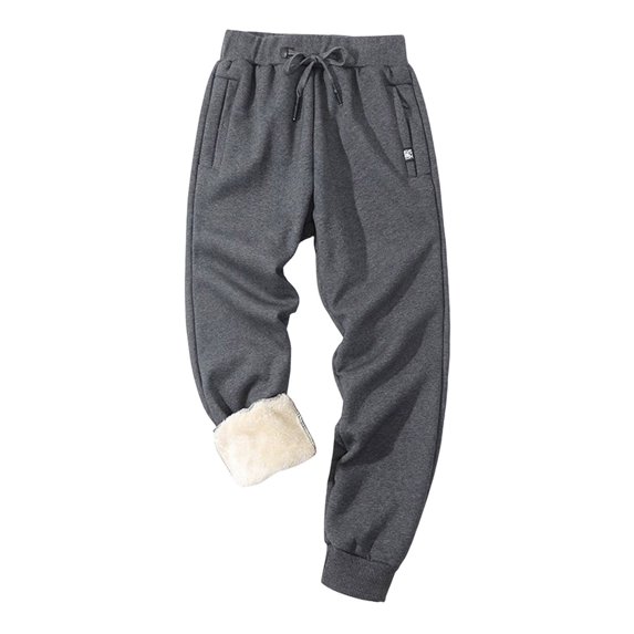 Pants for Men Fall Winter Warm Lined Heavyweight Straight Leg Pants Thickened Trousers Mens Pants Casual