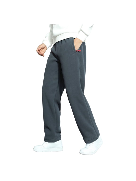 Pants for Men Fall Winter Warm Lined Thickened Pants Straight Leg Heavyweight Trousers Mens Pants Casual
